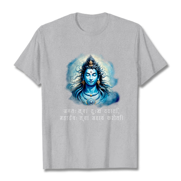 Buddha Stones Sánscrito Mahadev Viene en Tu Ayuda Camiseta - Gris claro - 2XL - image 19