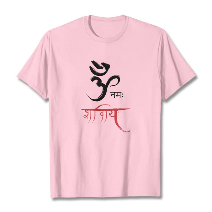 Buddha Stones OM NAMAH SHIVAYA Mantra Sánscrito Camiseta - Rosa claro - 2XL - image 13