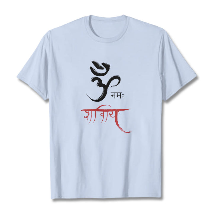 Buddha Stones OM NAMAH SHIVAYA Mantra Sánscrito Camiseta - Cian claro - 2XL - image 19