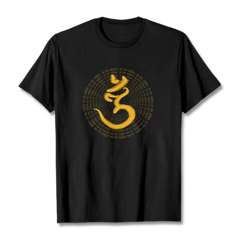Buddha Stones Camiseta Sánscrita con el Mantra 108 OM NAMAH SHIVAYA - Negro - 2XL - image 3