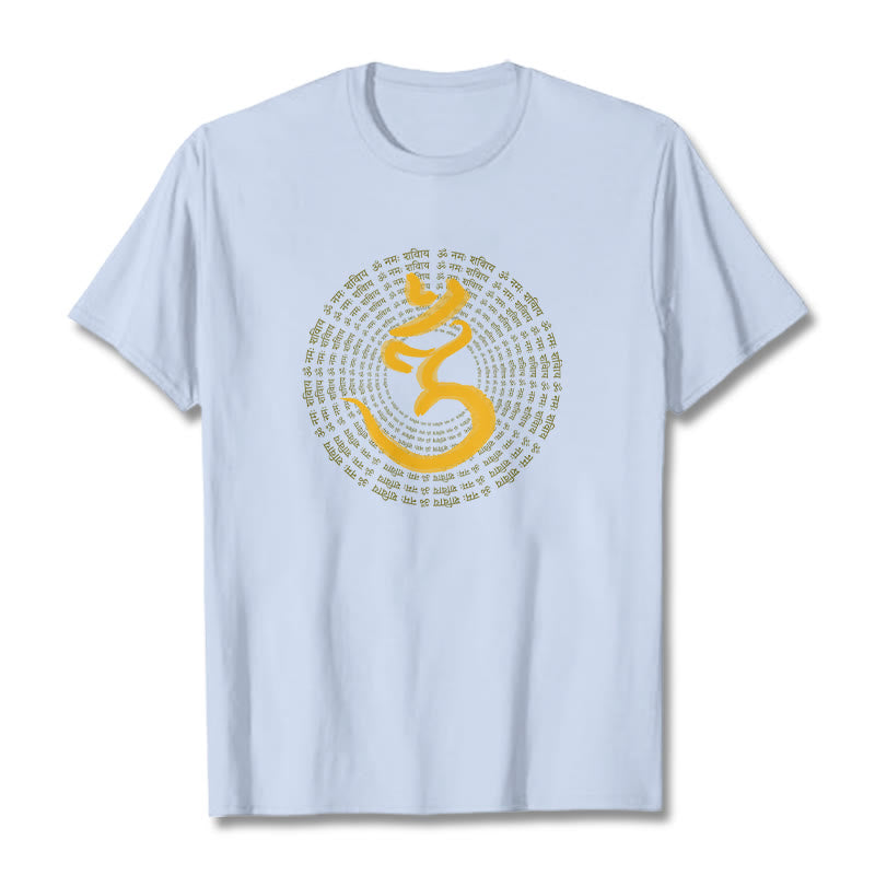 Buddha Stones Camiseta Sánscrita con el Mantra 108 OM NAMAH SHIVAYA - Cian claro - 2XL - image 18