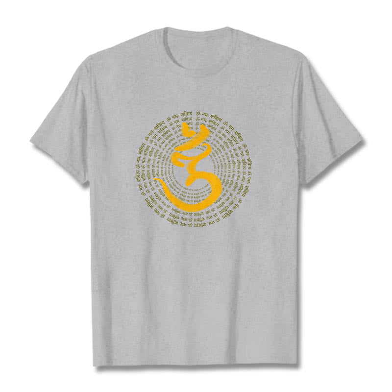 Buddha Stones Camiseta Sánscrita con el Mantra 108 OM NAMAH SHIVAYA - Gris claro - 2XL - image 19