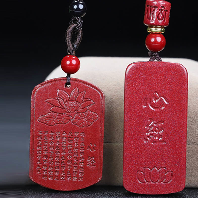 Buddha Stones Collarín Graba Sutra del Corazón de Loto con Cinnabar y Bendición - image 18