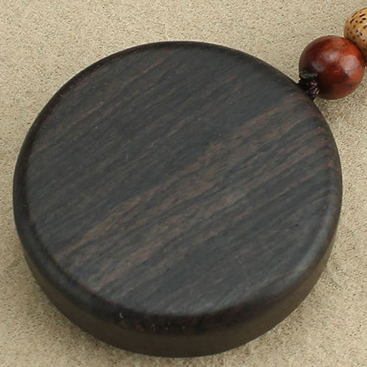 Monedas de cobre Buddha Stones, atracción de riqueza, madera de ébano, madera de sándalo rojo, llavero decorativo de la suerte