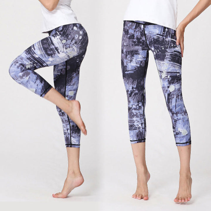 Leggings deportivos estampados de líneas de Sakura con flores de cerezo de Buddha Stones, pantalones tipo capri de yoga para mujer - image 11