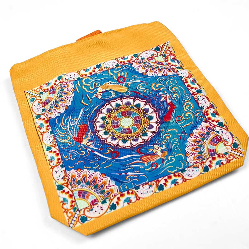 Buddha Stones Dunhuang Apsaras Voladoras Loto Estatuas de Buda Bolsa de Mano de Lona