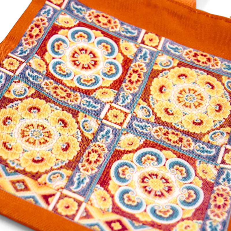 Buddha Stones Dunhuang Apsaras Voladoras Loto Estatuas de Buda Bolsa de Mano de Lona