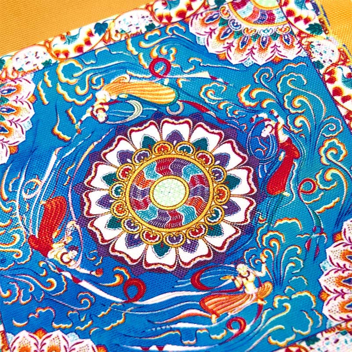 Buddha Stones Dunhuang Apsaras Voladoras Loto Estatuas de Buda Bolsa de Mano de Lona