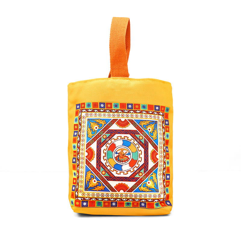 Buddha Stones Dunhuang Apsaras Voladoras Loto Estatuas de Buda Bolsa de Mano de Lona