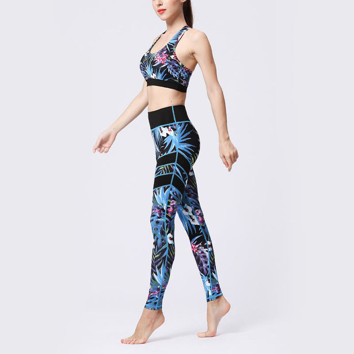 Pantalones de yoga para mujeres de cintura alta con estampado de pétalos de flor Buddha Stones para ejercicios deportivos y fitness - image 25