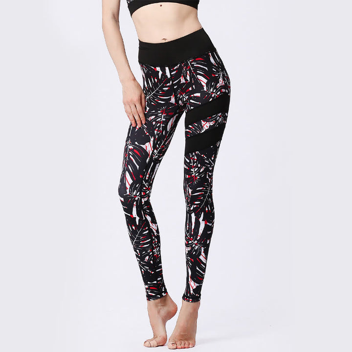Pantalones de yoga para mujeres de cintura alta con estampado de pétalos de flor Buddha Stones para ejercicios deportivos y fitness - image 27