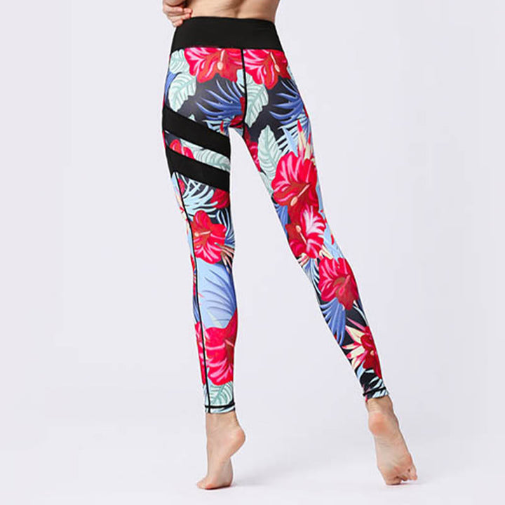 Pantalones de yoga para mujeres de cintura alta con estampado de pétalos de flor Buddha Stones para ejercicios deportivos y fitness - image 32