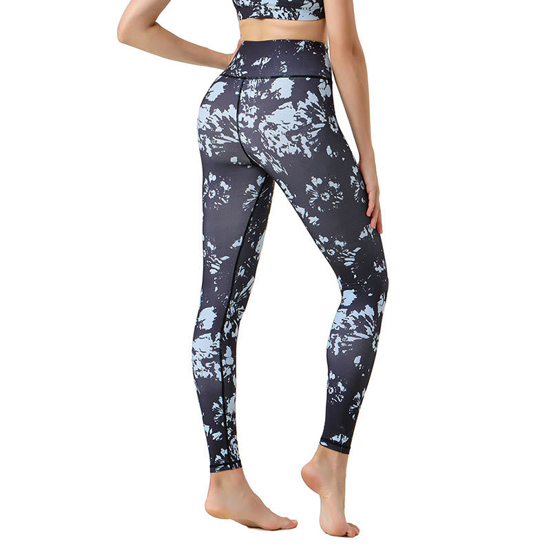 Buddha Stones deportivas leggings de cintura alta con estampado de hoja de arce, pantalones de yoga para mujeres - image 2