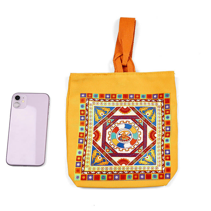 Buddha Stones Dunhuang Apsaras Voladoras Loto Estatuas de Buda Bolsa de Mano de Lona