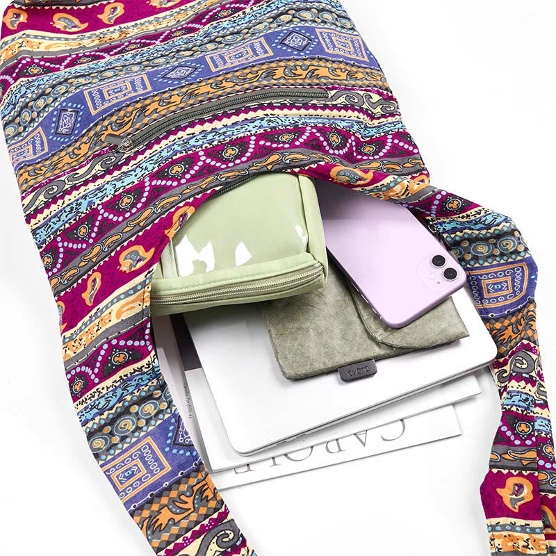 Bolso bandolera de algodón con rayas de colores Buddha Stones