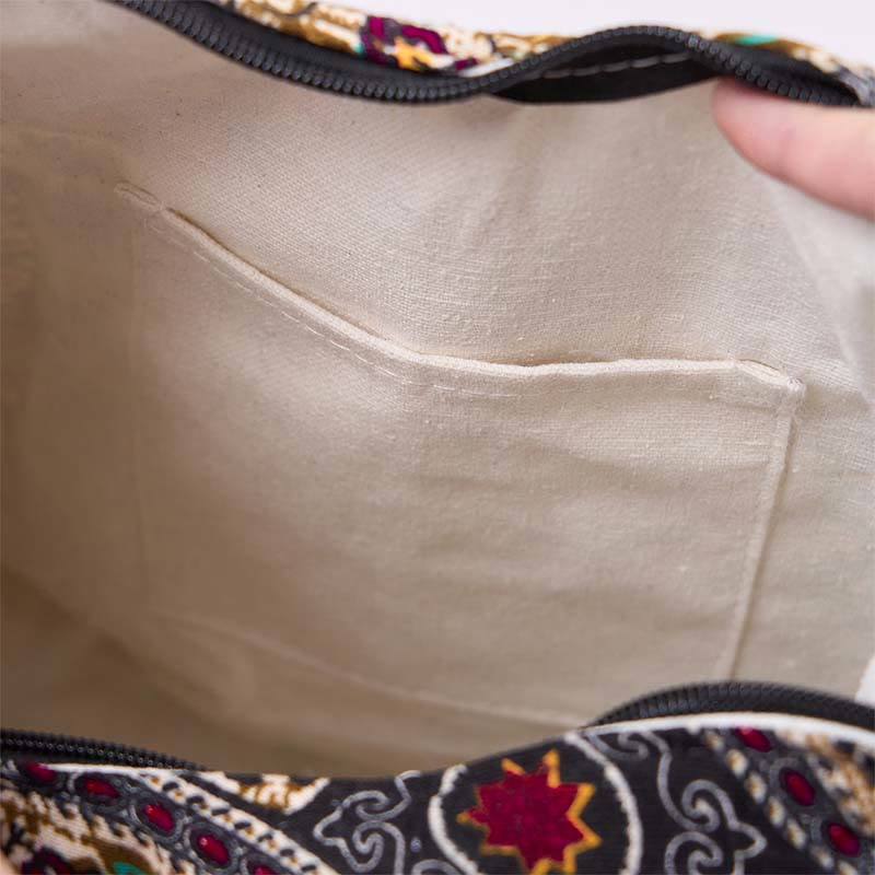 Bolso bandolera de algodón con rayas de elefante Buddha Stones