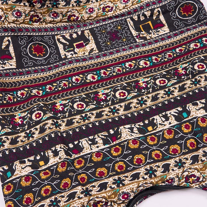 Bolso bandolera de algodón con rayas de elefante Buddha Stones