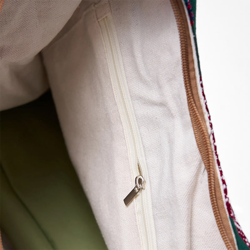 Bolso bandolera de algodón con patrón de rayas geométricas coloreadas Buddha Stones