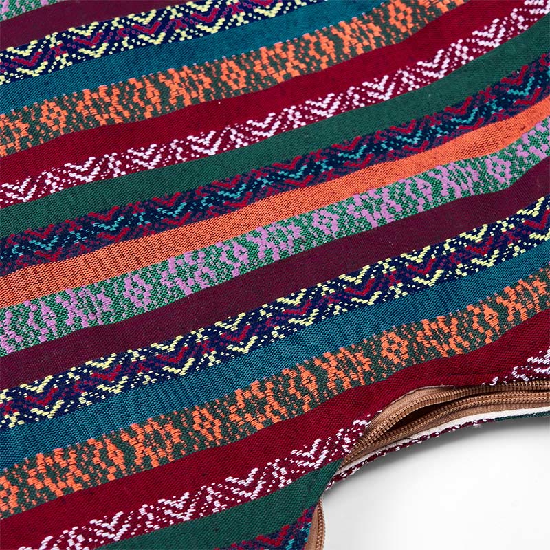 Bolso bandolera de algodón con patrón de rayas geométricas coloreadas Buddha Stones