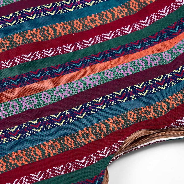 Bolso bandolera de algodón con patrón de rayas geométricas coloreadas Buddha Stones