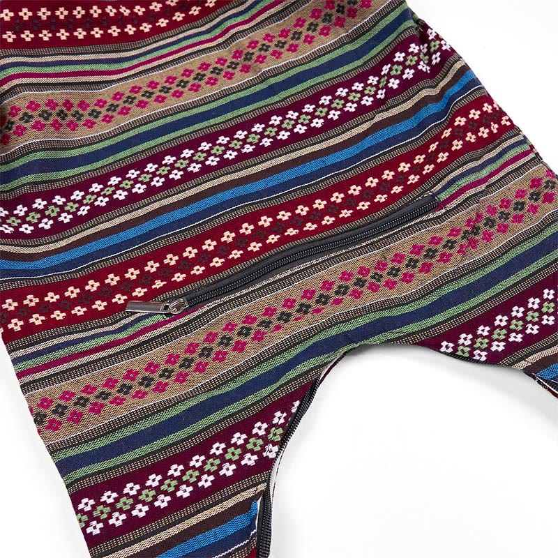 Bolso bandolera de algodón con patrón de rayas geométricas coloreadas Buddha Stones