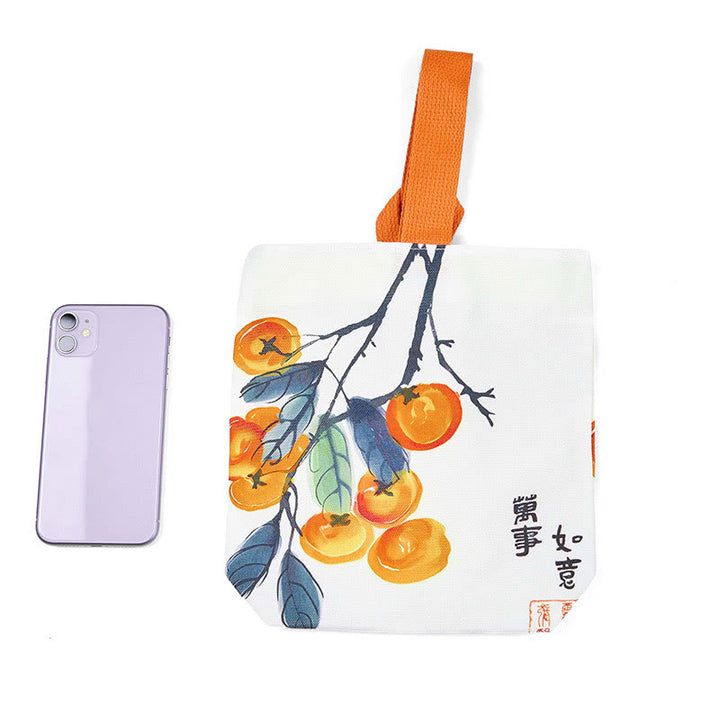 Bolso de mano de lona de caqui Buddha Stones