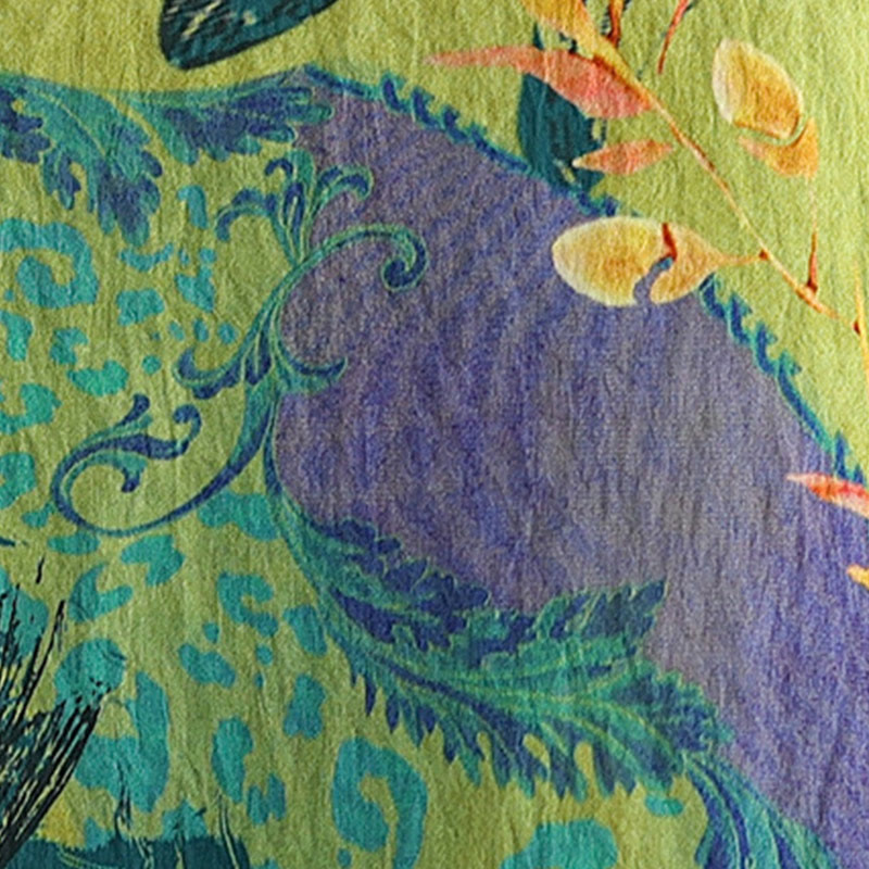 Buddha Stones Flores Amarillas Verdes Camiseta de Lino de Manga Tres Cuartos - image 8