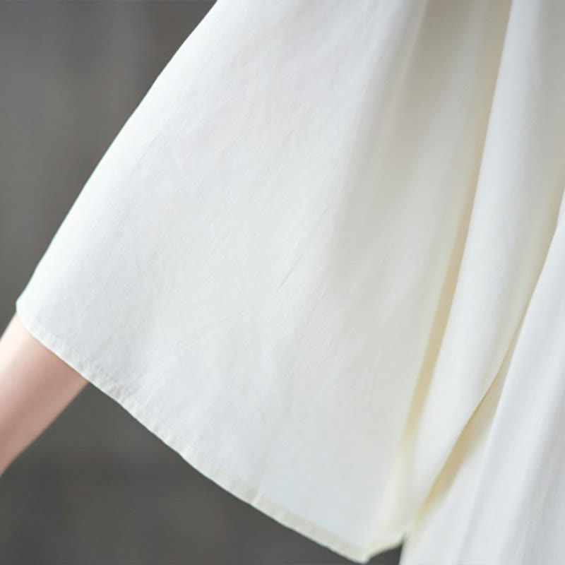 Vestido midi con bordado de Buddha Stones, dobladillo con volantes y bolsillos - image 8