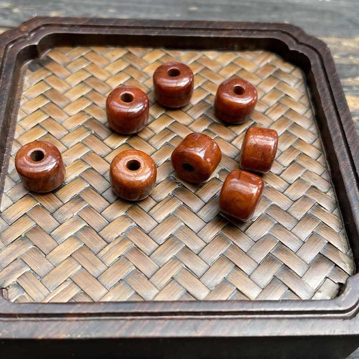 Pulsera de fuerza con Buddha Stones de hueso tibetano, cuentas Dzi de tres ojos, cuerno de oveja y ágata roja