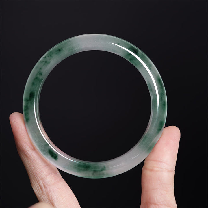 Buddha Stones Pulsera de Suerte de Jade Natural con Flor Flotante