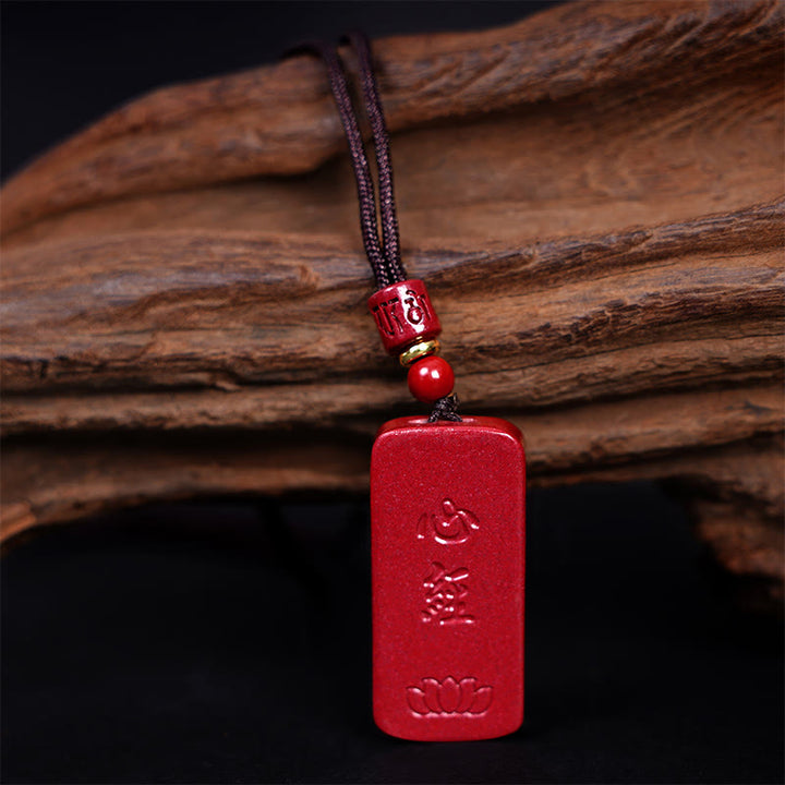 Buddha Stones Collarín Graba Sutra del Corazón de Loto con Cinnabar y Bendición - image 14