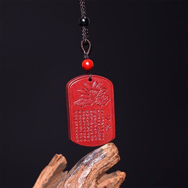 Buddha Stones Collarín Graba Sutra del Corazón de Loto con Cinnabar y Bendición - image 2