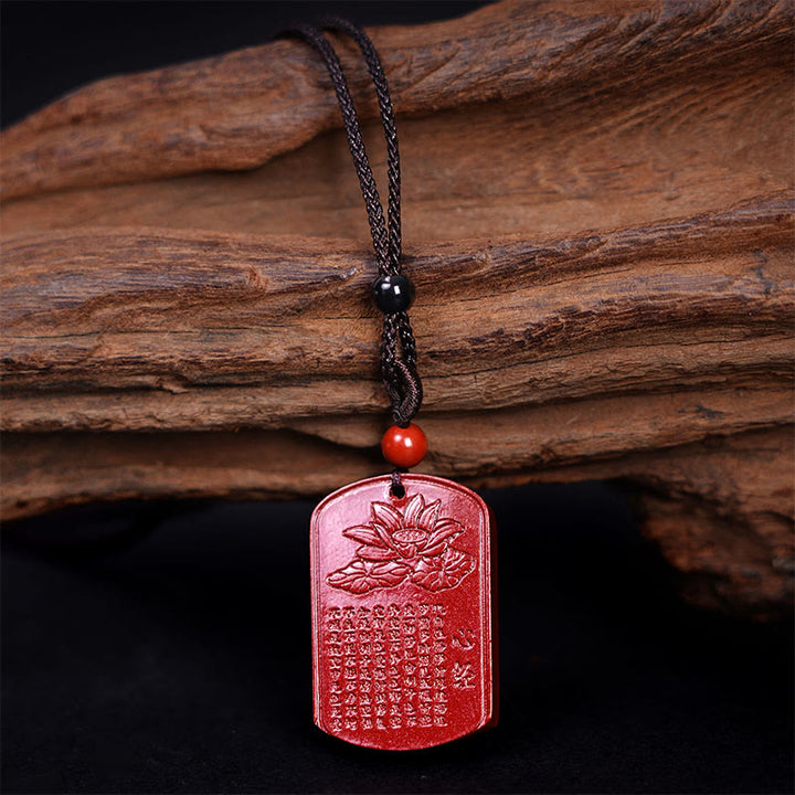 Buddha Stones Collarín Graba Sutra del Corazón de Loto con Cinnabar y Bendición - image 3