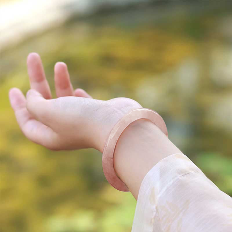 Pulsera de la Suerte de Jade de Seda Dorada Rosa de Buddha Stones