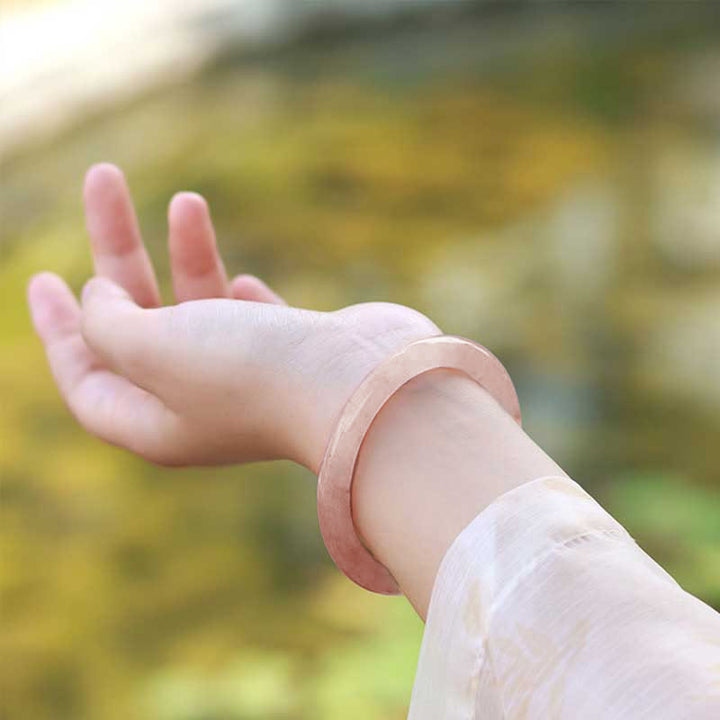 Pulsera de la Suerte de Jade de Seda Dorada Rosa de Buddha Stones