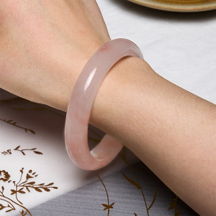 Pulsera de la Suerte de Jade de Seda Dorada Rosa de Buddha Stones