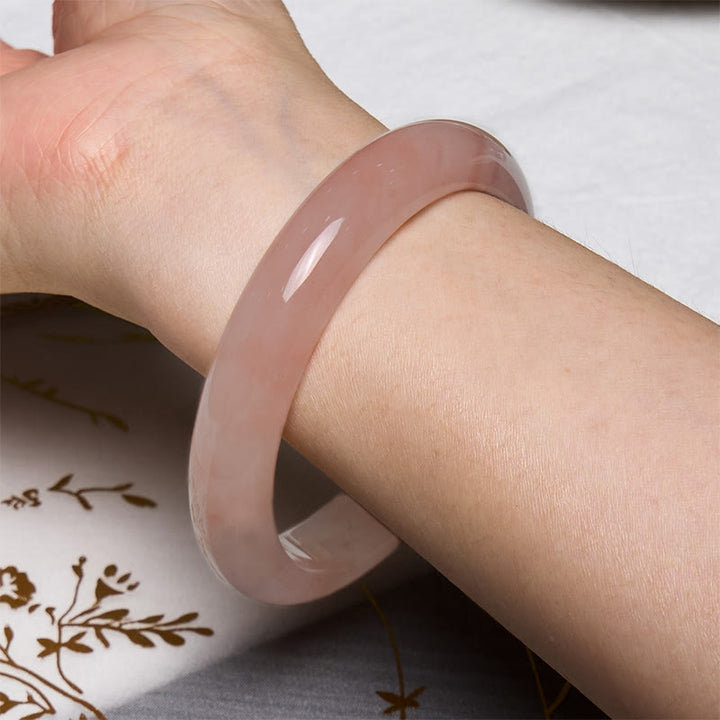 Pulsera de la Suerte de Jade de Seda Dorada Rosa de Buddha Stones