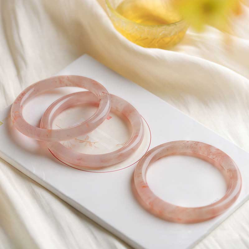 Pulsera de la Suerte de Jade de Seda Dorada Rosa de Buddha Stones