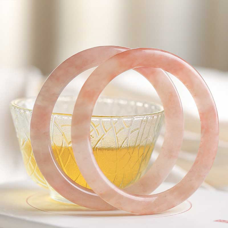 Pulsera de la Suerte de Jade de Seda Dorada Rosa de Buddha Stones