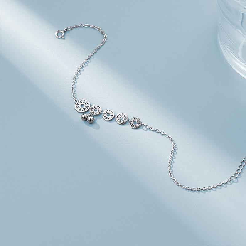 Buddha Stones 925 plata esterlina monedas de cobre campanas protección tobilleras de metal - image 6