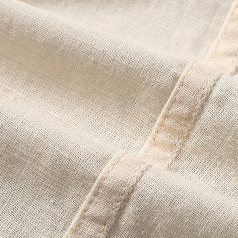 Camisa de verano de manga corta para hombre de algodón y lino de Buddha Stones - image 12