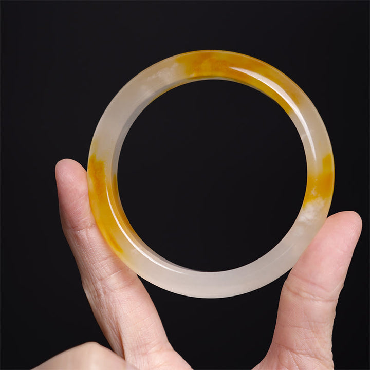 Buddha Stones Pulsera de Calcedonia Amarilla Armonía Positividad