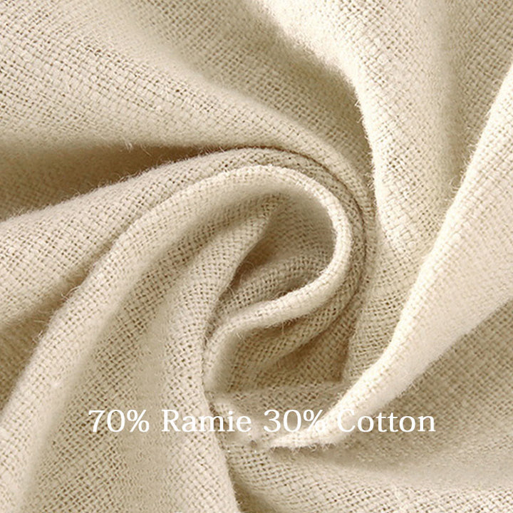 Pantalones de Hombre Buddha Stones en Color Sólido de Lino y Ramio con Cintura Ajustable y Bolsillos - image 9