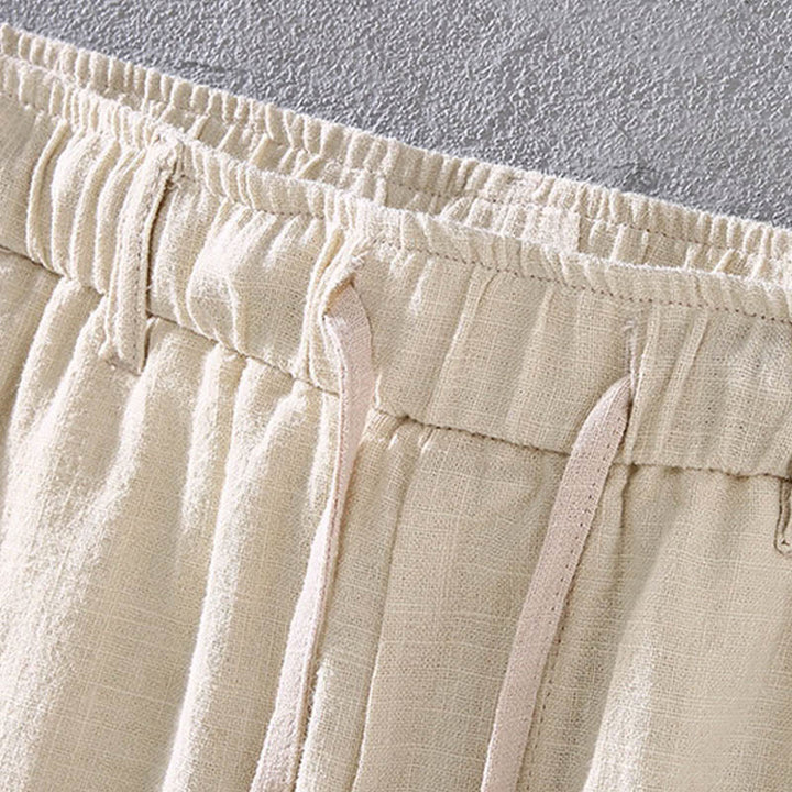 Pantalones de Hombre Buddha Stones en Color Sólido de Lino y Ramio con Cintura Ajustable y Bolsillos - image 3