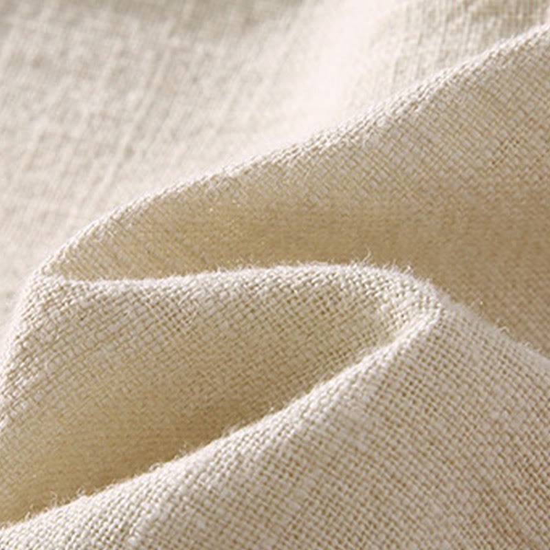 Pantalones de Hombre Buddha Stones en Color Sólido de Lino y Ramio con Cintura Ajustable y Bolsillos - image 8