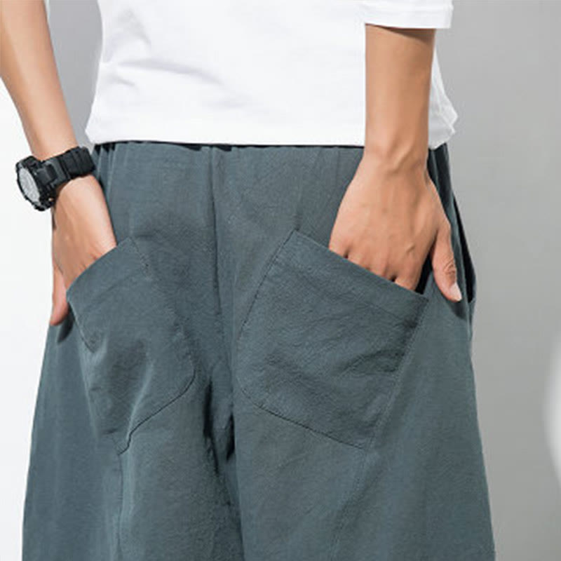 Pantalones casuales de algodón con cordón y bolsillos para hombre de Buddha Stones - image 8