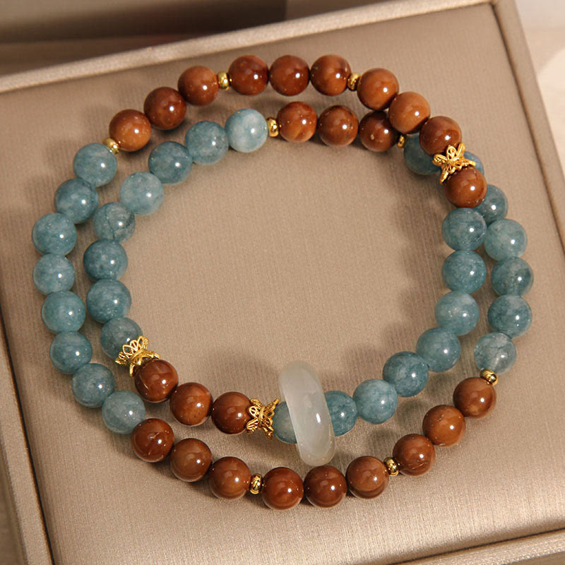 Buddha Stones Pulsera de Riqueza y Suerte con Semillas de Kuka y Jade