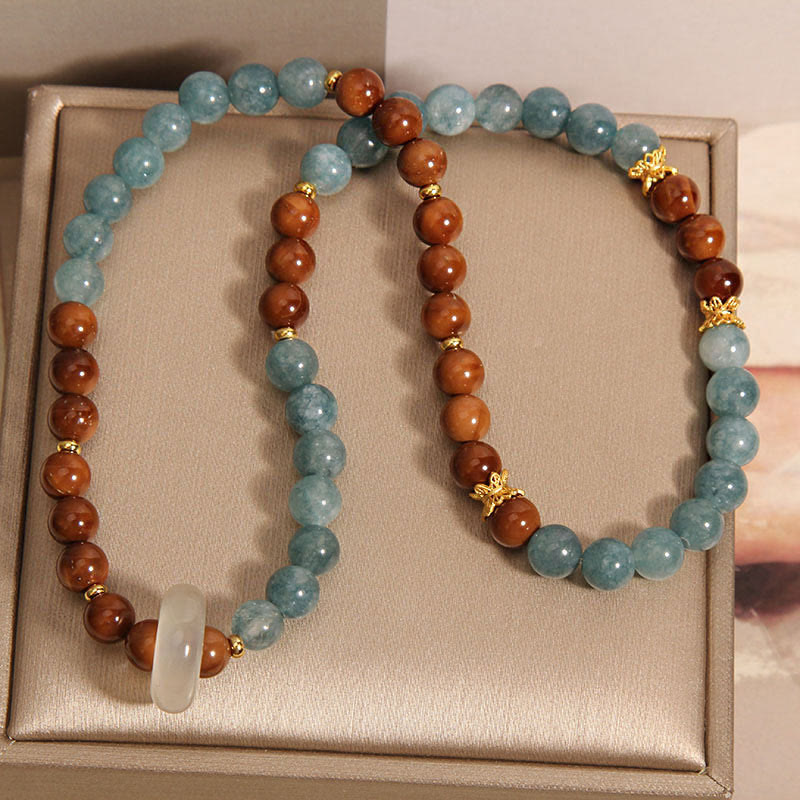 Buddha Stones Pulsera de Riqueza y Suerte con Semillas de Kuka y Jade