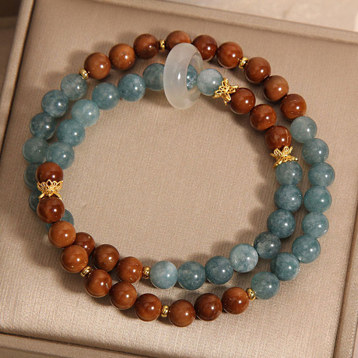 Buddha Stones Pulsera de Riqueza y Suerte con Semillas de Kuka y Jade