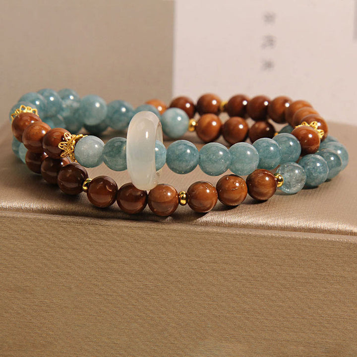 Buddha Stones Pulsera de Riqueza y Suerte con Semillas de Kuka y Jade